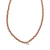 Colier Goldstone maro sfere fatetate cu element din zirconiu, 2mm, imagine 2