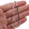 Colier Kunzit, Jad si Granat rhodolit sfere fatetate, 2mm, imagine 3