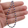 Colier Lapis Lazuli A+ discuri fatetate cu elemente aurii, 3mm, imagine 3