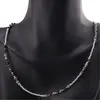 Colier Obsidian fulg de nea sfere fatetate 3mm si Hematit auriu 2mm, imagine 3