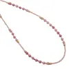 Colier Rodonit roz sfere fatetate 3mm si Hematit auriu 2mm, imagine 2
