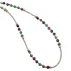 Colier Rubin in zoisit sfere fatetate 3mm si Hematit auriu 2mm, imagine 2
