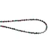 Colier Rubin in zoisit sfere fatetate cu elemente argintii, 3mm, imagine 2