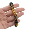 Bratara Feng Shui pe elastic cu Pi Yao, monede aurii si onix 12mm, imagine 4