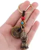 Breloc Feng Shui Amuleta cu nod mistic si Buddha in rugaciune, 10cm, imagine 2