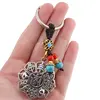 Breloc Feng Shui Amuleta cu nod mistic si cele 8 simboluri tibetane, 10cm, imagine 2