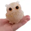 Bufnita din rasina cu spartura Cristal de stanca si foita de aur, 6cm, imagine 6