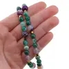 Colier Agat verde si mov sfere cu elemente din Hematit auriu, 3-8mm, imagine 4