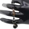 Set colier si bratara Agat alb cu negru sfere fatetate, 4-10mm, imagine 2