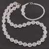 Set colier si bratara Cristal de stanca mat sfere, 4-10mm