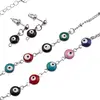 Set colier si cercei din metal argintiu cu Ochi protectori colorati, imagine 2
