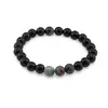 Bratara pe elastic Obsidian si Agat indian, 8mm, imagine 2