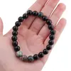 Bratara pe elastic Obsidian si Agat indian, 8mm, imagine 4