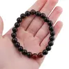 Bratara pe elastic Obsidian si Agat portocaliu, 8mm, imagine 4