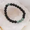 Bratara pe elastic Obsidian si Amazonit, 8mm, imagine 3