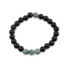Bratara pe elastic Obsidian si Amazonit, 8mm