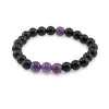 Bratara pe elastic Obsidian si Ametist, 8mm, imagine 2