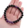 Bratara pe elastic Obsidian si Ametist, 8mm, imagine 4