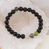 Bratara pe elastic Obsidian si Jad serpentin, 8mm, imagine 3