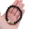 Bratara pe elastic Obsidian si Jad serpentin, 8mm, imagine 4