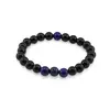 Bratara pe elastic Obsidian si Lapis Lazuli, 8mm, imagine 2