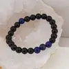 Bratara pe elastic Obsidian si Lapis Lazuli, 8mm, imagine 3