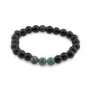 Bratara pe elastic Obsidian si Mossagat, 8mm, imagine 2