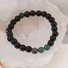 Bratara pe elastic Obsidian si Mossagat, 8mm, imagine 3