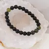 Bratara pe elastic Obsidian si Nefrit, 8mm, imagine 3