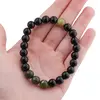 Bratara pe elastic Obsidian si Nefrit, 8mm, imagine 4