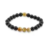 Bratara pe elastic Obsidian si Ochi de tigru galben, 8mm, imagine 2