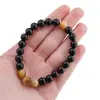 Bratara pe elastic Obsidian si Ochi de tigru galben, 8mm, imagine 4