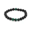 Bratara pe elastic Obsidian si Ochi de tigru verde, 8mm, imagine 2