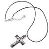 Colier cu pandantiv cruce gri, 45mm