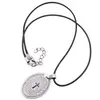 Colier cu pandantiv oval cu rugaciune inscriptionata, 40mm