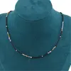 Colier mix agat colorat si margele miyuki negre, 2mm, imagine 2