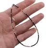Colier mix agat colorat si margele miyuki negre, 2mm, imagine 4