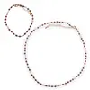 Set colier si bratara Granat sfere fatetate 3mm, Perle de cultura si margele miyuki