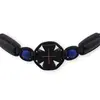 Bratara cu nod culisant lemn negru si albastru, cruce centrala, imagine 2