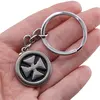 Breloc cu element rotund si cruce, argintiu - 8,5cm, imagine 3