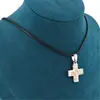 Colier cu pandantiv cruce argintie si auriu cu simbolul Alpha si Omega, 32mm, imagine 3