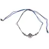 Bratara reglabila pe snur multicolor cu element central cruce si bumbi argintii, imagine 5