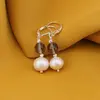 Cercei cu agatatoare argint 925, Zultanit sfere fatetate 7mm si Perle de cultura sfere 10mm, imagine 2