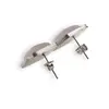 Cercei cu surub Cuart roz in montura argintie - model patrat, 16mm, imagine 2