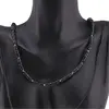 Colier Turmalina neagra rondele 4mm si Cristal de stanca sfere fatetate 2mm, imagine 3