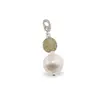 Pandantiv Zultanit sfere fatetate 7mm, Perle de cultura sfere 10mm si argint 925