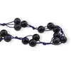 Colier confectionat manual pe snur cu Goldstone albastru sfere, 10mm, imagine 2
