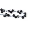 Colier confectionat manual pe snur cu Goldstone albastru sfere, 8mm, imagine 2