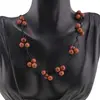 Colier confectionat manual pe snur cu Goldstone maro sfere, 8mm, imagine 3