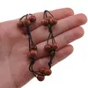 Colier confectionat manual pe snur cu Goldstone maro sfere, 8mm, imagine 4